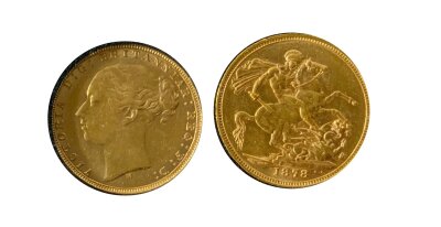 A Young Head Victoria 1878 Full Sovereign. Encapsulated, Circulated.