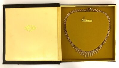 A 1970s 9ct gold collar necklace, 12.45g with original presentation box from Clewco(A)