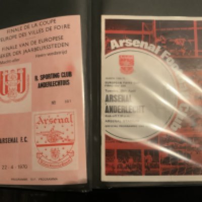 Arsenal In Europe Football Programmes + Tickets: Finals with both programmes and tickets include 1994 Parma, 1980 Valencia, 1995 Real Zaragoza. Other final programmes include 69/70 Anderlecht home and away. There are some home friendly programmes + tickets to include 62 Real Madrid, 54 Spartak, 63 Rangers. There are some autographs of old players including Alex James, George Male Eddie Hapgood, Cliff Bastin, John Charles, Joe Mercer and Jack Kelsey. Original postcard of Ted Drake. Worth a look. 