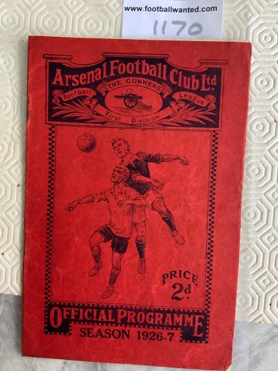 1926 - 1927 Arsenal v Blackburn Football Programme: Good condition league match with no team changes. Rusty staples present and holding firm