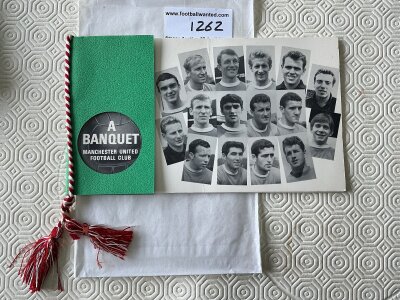 64/65 Manchester United ChampionshipFootball Menu: Held at the Midland Hotel Manchester picturing players to front with red and white tassel in very good condition.