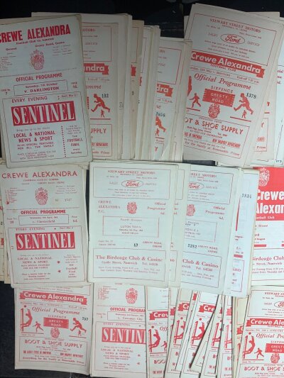 Crewe Alexandra Home Football Programmes: Around 100 spanning the 60s era with duplication. Excellent condition. (Est 100)