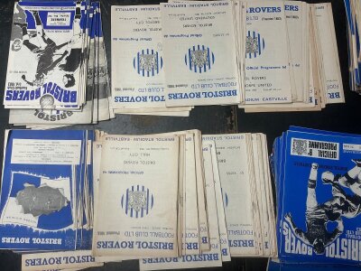 Bristol Rovers Home Football Programmes: Over 300 spanning the 60s decade with a few more from the 70s. Includes 61/62 Hartlepool LC x 2, 64/65 Bristol City Gloucester Cup, 69/70 Portsmouth single sheet. Excellent condition with duplication. (320+)