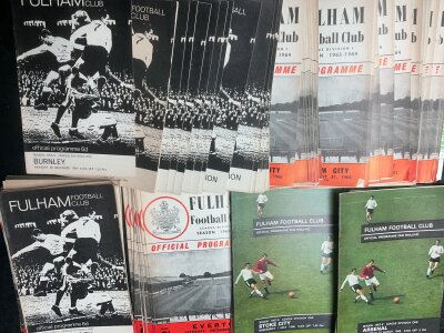 Fulham Home Football Programmes: Over 130 spanning the 60s decade with a further 400 from the 70s. Excellent condition with heavy duplication with instructions to sell. (500+)
