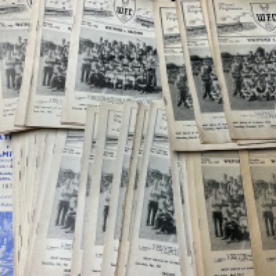 Watford Home Football Programmes: Includes 55/56 Rampla x 2 and a further 35 from the late 50s. Nearly 200 from the 60s and a box of 70s. Mainly good condition with duplication. (est 500)