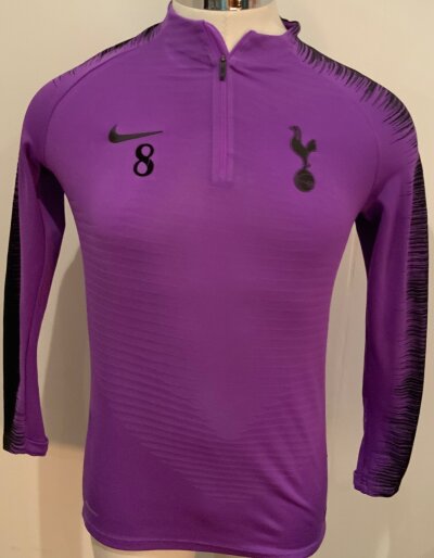 Tottenham 2020 Pre Match Training Top:: Purple shirt. Number 8 to front . Believed to be worn pre match by Harry Winks