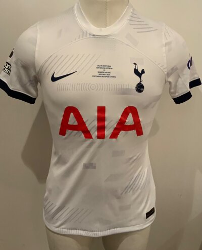 Tottenham 2023 - 2024 Match Prepared Football Shirt: White short sleeve shirt. Number 17 to rear. Match Prepared for the Premier League 2 Play Off Final v Sunderland on 26 May 2024