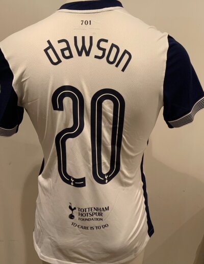 Tottenham 2024 - 2025 Match Worn Football Shirt: White short sleeve shirt. Number 20 Dawson to rear. Match Worn in the Legends match v AC Milan on 23 March 2025.