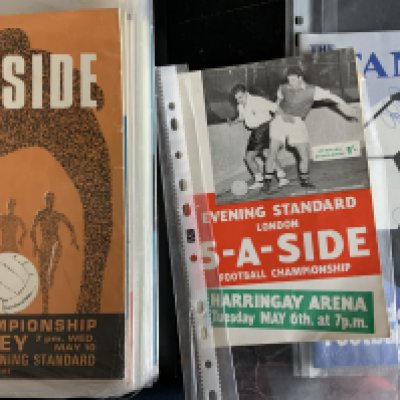 Evening Standard 5 A Side Final Football Programmes: 1958 onwards to include 3 Soccer 6 from the 80s. Very good with instructions to sell. (19)