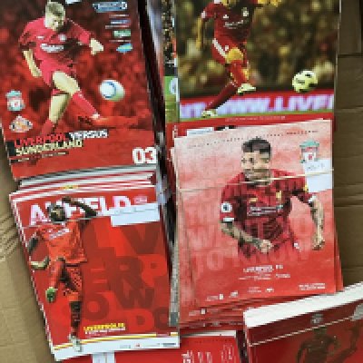 Liverpool Football Programmes + Fanzines: Includes approximately 70 Kop fanzines and over 130 modern home football programmes with no duplication. Instructions to sell. (2 boxes) 