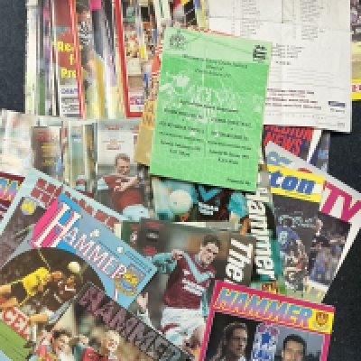 West Ham + Non League Football Programmes: Two boxes of mixed mainly modern programmes. Listed with instructions to sell (2 boxes)
