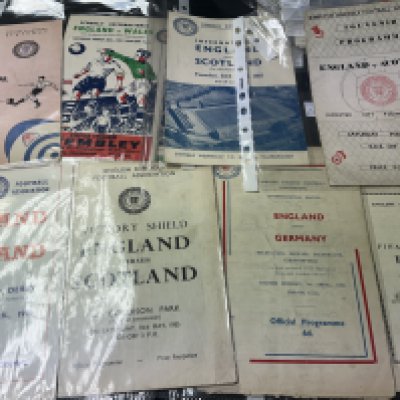 England Schoolboy + Youth Football Programme Collection: Mainly homes from many grounds including Wembley with many from the 50s up to the Millennium. 100 Schoolboys programmes plus 30 England Amateur matches. Very good with no duplication. Very good. (130)