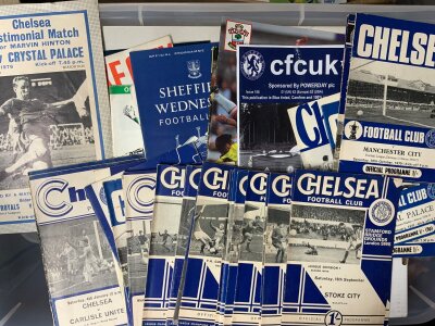 Chelsea Football Programmes: Home and away in excellent condition from the early 60s onwards with instructions to sell. ( est 1000+ )