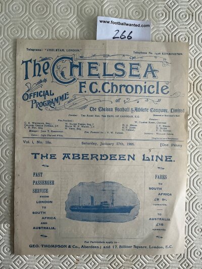 1905 - 1906 Chelsea Reserves v Leyton Football Programme: Incredibly rare item from Chelseas first season in the league. Excellent condition single sheet ex bound South Eastern League programme with no team changes.