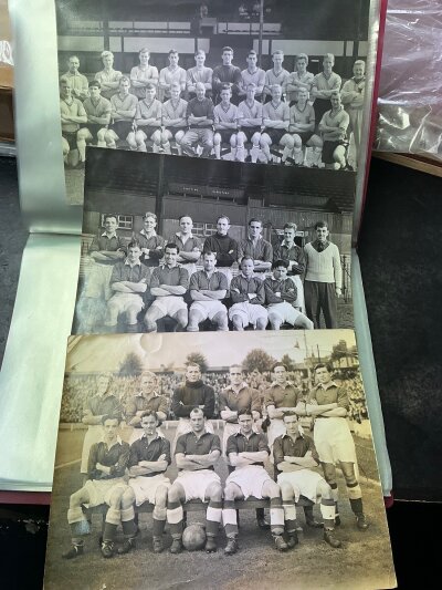 Watford Team Group Football Press Photos: Superb folder of press photos with team groups from the 40s 50s and 60s. Various sizes mainly with press stamps to rear. (30)