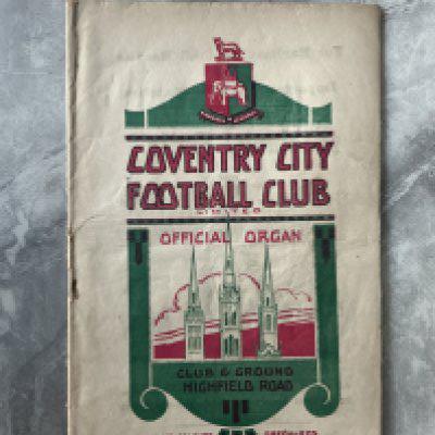 1923 - 1924 Coventry v South Shields Football Programme: Good condition with no team changes. 