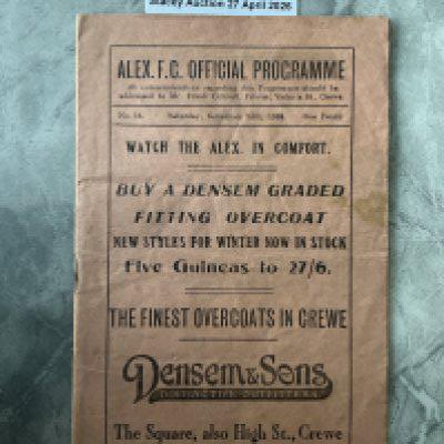 1934 - 1935 Crewe Alexandra v Walsall Football Programme: Good condition with no team changes. 