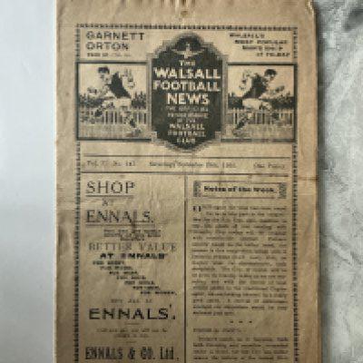 1924 - 1925 Walsall v Coventry City FA Cup Football Programme: Good condition with no team changes. 