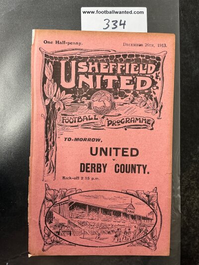 1913 - 1914 Sheffield United Reserves v Sheffield Wednesday Football Programme: Excellent condition ex bound with no team changes.