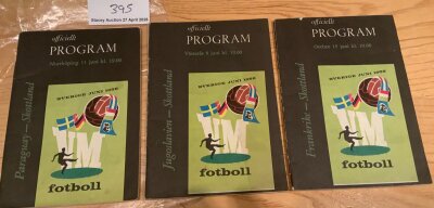 1958 Scotland World Cup Football Programmes: Matches v Yugoslavia Paraguay and France in very good condition with no team changes. (3)