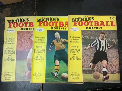 Charles Buchans Complete Football Monthly Magazine Collection: From issue number 1 1951 to August 1973 in very good condition. 264 magazines plus a complete run of 21 annuals from 1953/54 to 1973/74.
