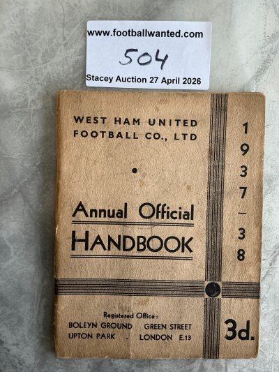 37/38 West Ham Football Handbook: Good condition with no writing inside.
