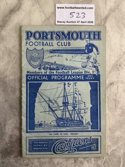 38/39 Portsmouth v West Ham FA Cup Football Programme: Dated 11 2 1939 in excellent condition with no team changes. From the season Portsmouth won the FA Cup.