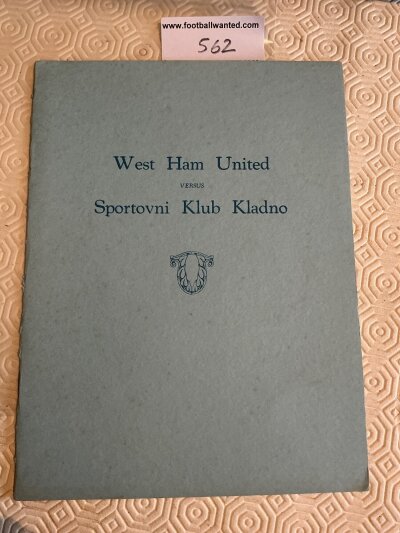 37/38 West Ham v Sportklub Kladno VIP Football Programme: Mint condition programme for friendly versus the Czechoslovakian team with no team changes. Housed in blue card with fixture to front.