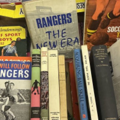 Collection of Football Books: Good selection, includes â€˜History of Corinthiansâ€™ 1933, â€˜Complete Association Footballerâ€™ 1924, Rangers â€˜The new eraâ€™ 1966, various other titles all in good general condition. 34 books in Two boxes