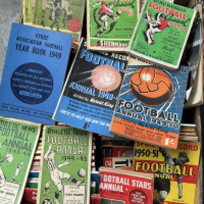 Football Annual Collection: Includes Playfair Daily Mail, Racing + Football Outlook, Daily Worker, Athletic News including 43/44 + 44/45. Plenty of 40s and 50s. (est 80)