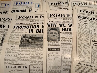 Peterborough United 1963 Posh Football Newspapers: Volume 1 Number 1 to 35 is complete with a further 8 from number 37-48. Very good condition with each paper having the delivery name written in the corner. Instructions to sell. (45)
