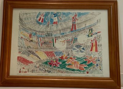 1998 World Cup Limited Edition Print: Depicting the opening ceremony prior to the France v Scotland opening match. Number10/500 print by Marc Ahr