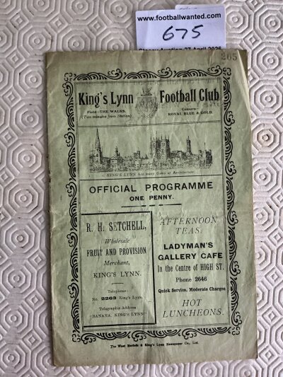 36/37 Kings Lynn v Chelsea A Football Programme: 8 page good condition programme dated 26 3 1937.