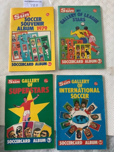 The Sun Soccercards 1979 Complete Set + Loose Albums: Full set of 1000 football cards and the 4 empty albums in excellent condition.