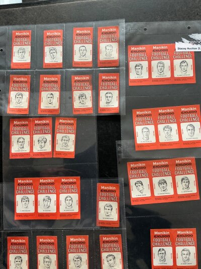 Manikin Football Card Collection: A set of 30 different cards issued for the 10000 Football Challenge. Set is lacking the Moore Hurst and Peters cards. (30)