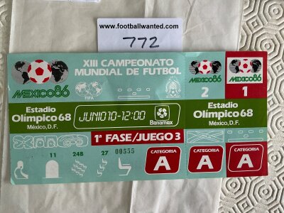 1986 World Cup Argentina v Bulgaria Football Ticket: Unused excellent condition ticket for match played at the Estadio Olimpico Mexico City with the late great Diego Maradona playing.