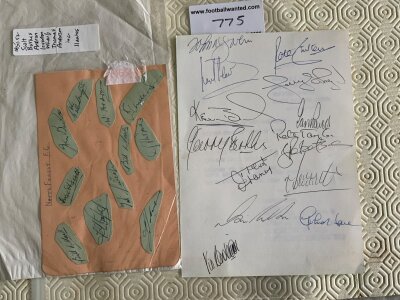Nottingham Forest 1979 European Cup Winners Football Autographs: Menu signed to rear by 14 of the famous cup winning team. Includes Shilton Francis Birtles Anderson Robertson and Taylor. Menu dated 1st May 1979 the day between two matches where they stayed. C/W 11 autographs stuck down to page from 51/52. (2)