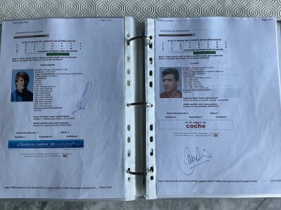 Spanish Footballer Signed Collection: Folder containing information on a player playing in Spain which has been hand signed by the player from the 90s and 2000s. ( est 180)
