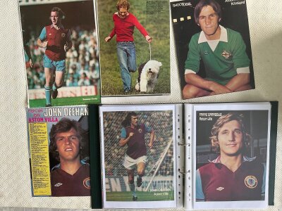 Aston Villa West Brom + Birmingham Signed Football Pictures: Magazine pictures from the 60s and 70s which are mainly large. Undedicated genuine autographs include Mortimer Gidman Swain of Villa, Hennessey Want Bertschin Hynd with Hartford Kaye Talbut Brown and Hope of West Brom also included. (est 100)
