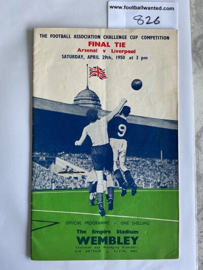 1950 FA Cup Final Football Programme: Arsenal v Liverpool programme in excellent condition with no team changes. Light fold.