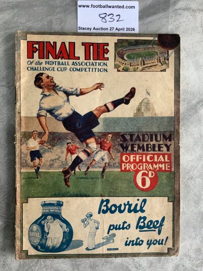 1932 FA Cup Final Football Programme: Arsenal v Newcastle in very good condition with no team changes.  Lightest fold.