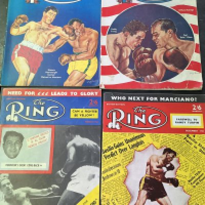 1950s Ring Boxing Magazines: Both British and American editions in good condition with minor duplication, (est 70)
