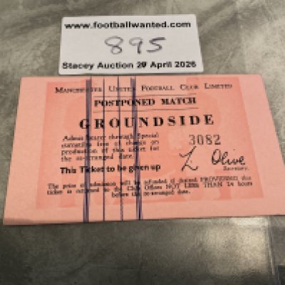 61/62 Manchester United v Arsenal FA Cup Football Ticket: Please note this Man Utd home ticket is printed Postponed Match and does not have date or match details. Details written in pencil for match on 31 1 1962 to reverse. 