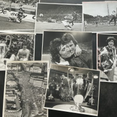 Liverpool European and domestic finals Football Programmes: Folders of Liverpool finals both in England and abroad with local newspapers, team sheets, special edition programmes and memorabilia etc. Very comprehensive collection with lots of unusual items. The European Cup Final 1977 includes 8 original press photos. (2 boxes) 