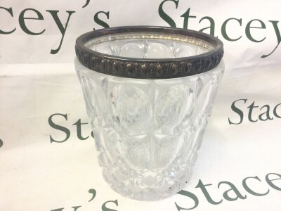 A pressed glass ice bucket, 22cm tall