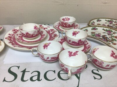 A George Jones early 20th century porcelain part tea set Blantyre No 8851 and other George Jones porcelain cups and saucers and dishes no obvious damage p.