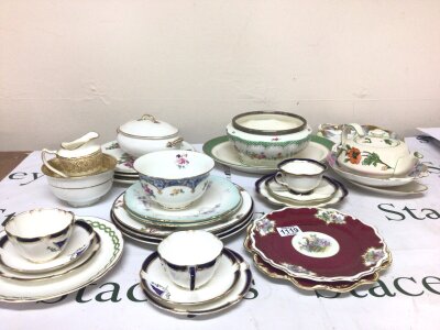 A collection of early 20th century George Jones Porcelain including 1907 flagship Ziska trios and other ceramics