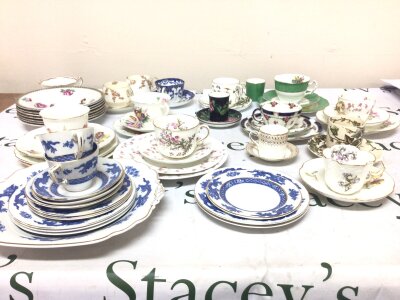 A collection of George Jones early 20th century trio cups and saucers and other George Jones ceramics.