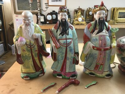 Three late Republic Chinese figures, some damage, approx height