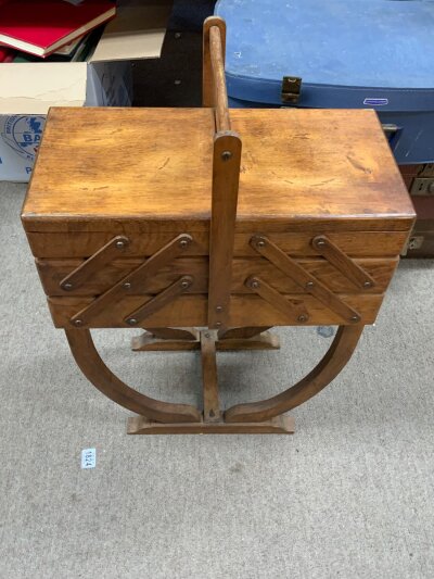 A vintage fold out sewing box. NO RESERVE